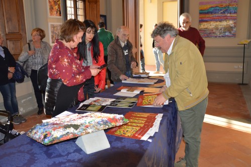 visitatori alla personale del 2019, villa Caruso